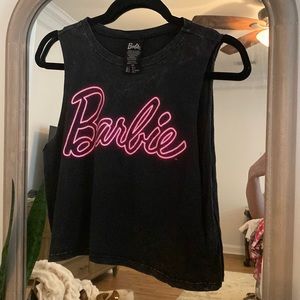 Barbie cut off crop top workout top